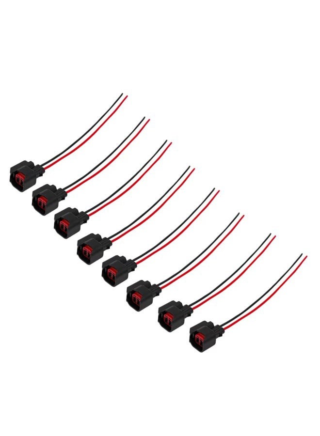 VASTAUTO Fuel Injector Pigtail Connector Plug Wire EV6 EV14 Fit for Ford F-150 F-250 Crown Victoria Mustang Pigtail Harness (8 Pcs) - Image 1