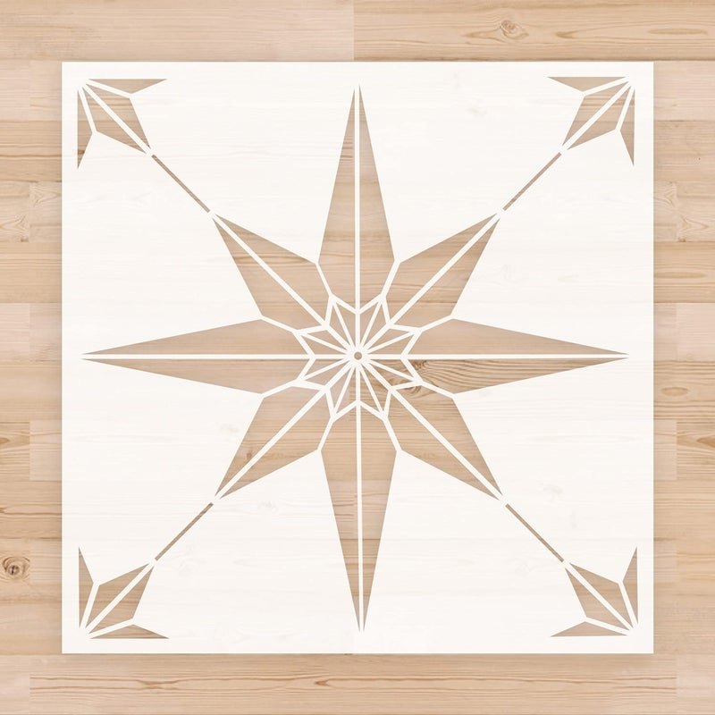 Reusable Tile Stencil 12 x 12 Inch Template for Painting Floor Cement Wall Furniture Wood DIY Home Dcor Art Craft