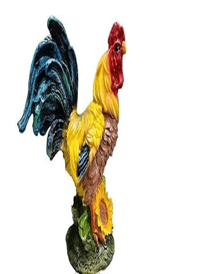 The Decorshed polyresin Small Cock Set for Home Decor, Room Decor (Medium, Yellow, 1 pcs) - Image 3