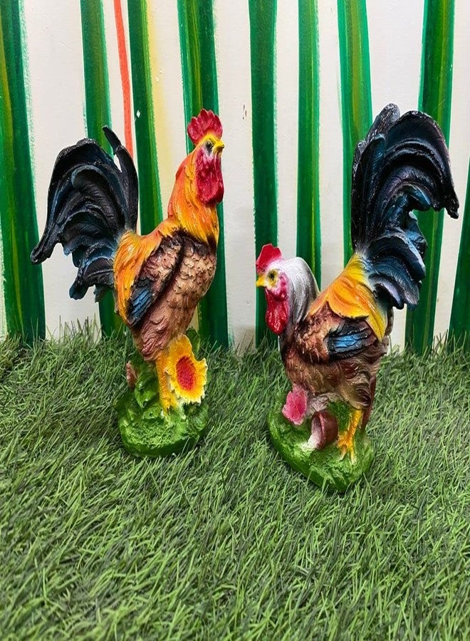 The Decorshed polyresin Small Cock Set for Home Decor, Room Decor (Medium, Yellow, 1 pcs) - Image 2
