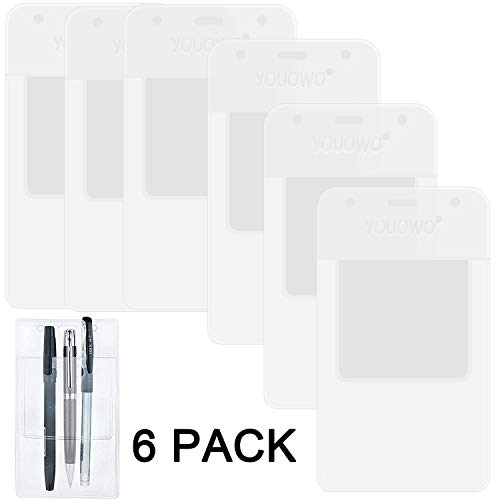 YOUOWO Pocket Protectors 6 Pack Clear,for Shirts Lab Coats Pants Multi Purpose- Holds Pens Pointers Cards Pocket Protector for Pen Leaks (Clear-6 Pack) - Image 2
