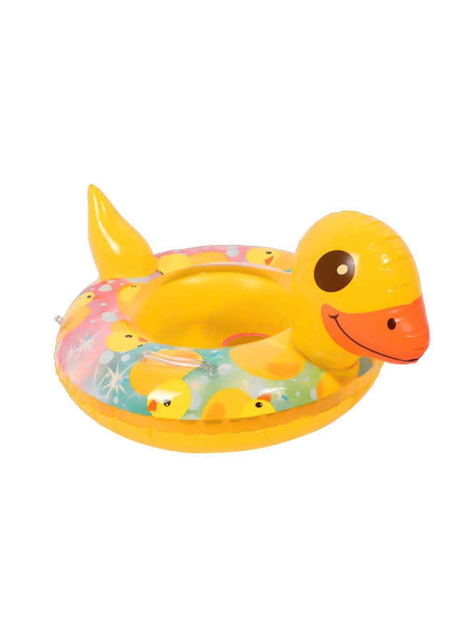 Generic Children's Summer Water Play Cartoon Swimming Ring Thickened PVC Inflatable Seat Baby Floating Pants Pocket With Handle-Inside Diameter After Inflation:60# Thickened Super Transparent Yellow Duck Sw - Image 4