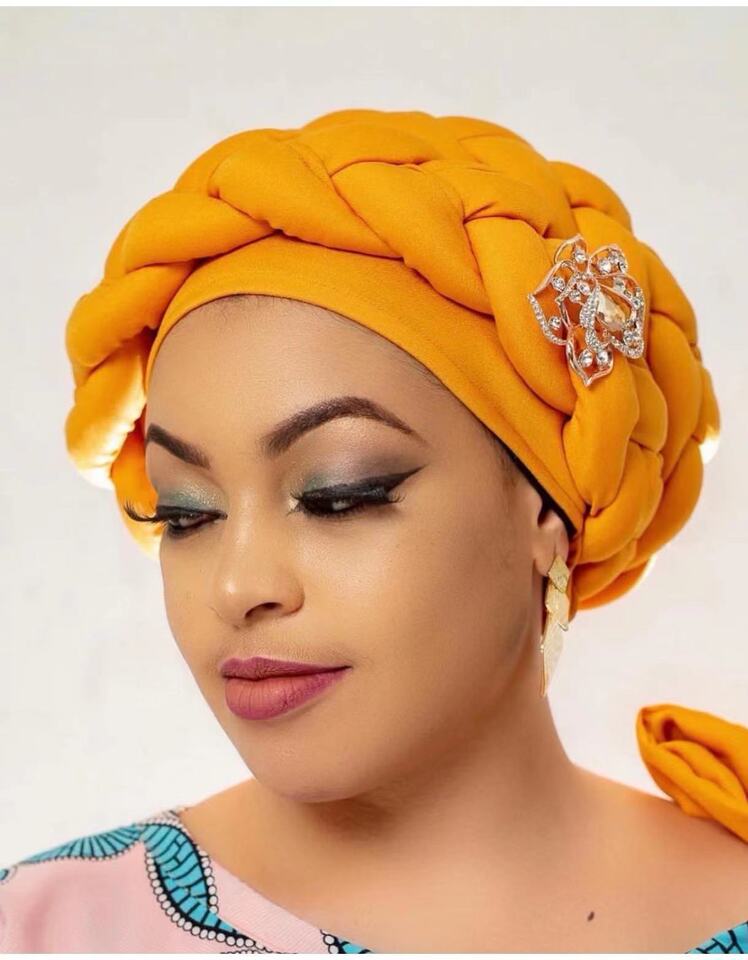 Braided Turban Hat Ethnic Decor Head Wrap Cotton Blend - Image 2