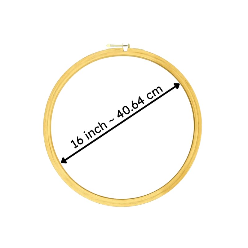 ADW CRAFT'S 16 INCH Embroidery Wooden Hoop(5 PLY, Pack of 1),Wooden Hoop Ring for Embroidery Kit,Wooden Embroidery Hoop Ring Frame,Wooden Frames for Craft Hoop Frame,Mini Wooden Hoop,Hand Embroidery Frame Wooden  - Image 2