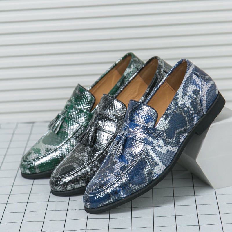 Large Size 48 Men'S Tassel Loafers 2025 Snake Pattern Leather Casual Slip-On Lazy Shoes - Image 2