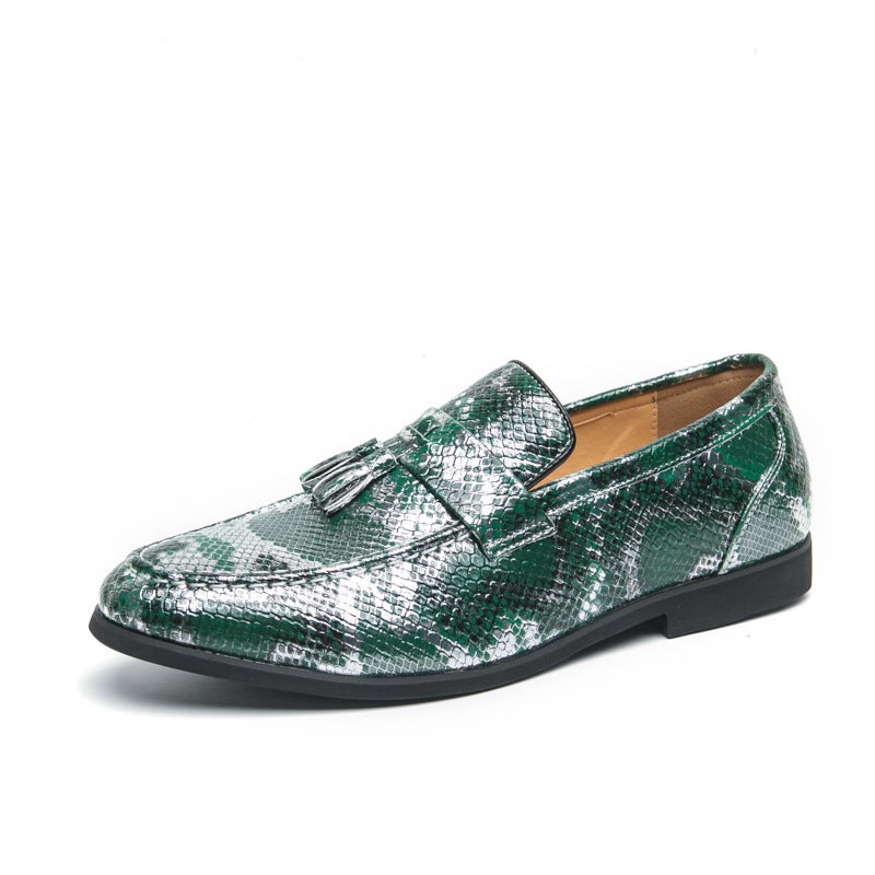 Large Size 48 Men'S Tassel Loafers 2025 Snake Pattern Leather Casual Slip-On Lazy Shoes - Image 1