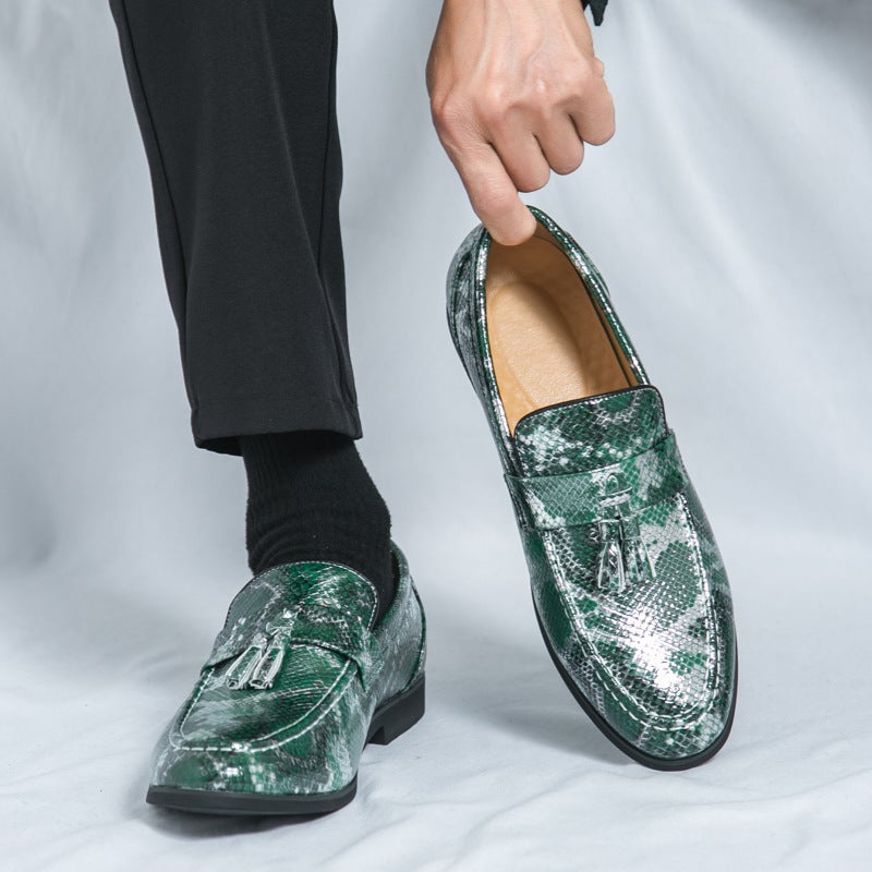 Large Size 48 Men'S Tassel Loafers 2025 Snake Pattern Leather Casual Slip-On Lazy Shoes - Image 3