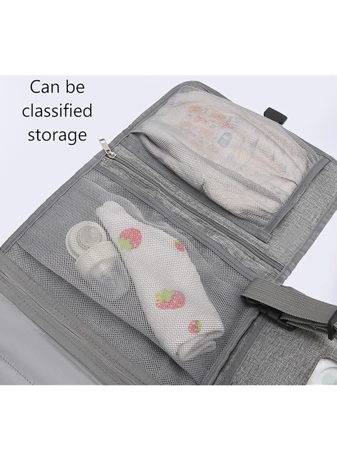 إيروريكس وسادة تغيير الحفاضات المحمولة القابلة للطي، حصيرة تغيير حفاضات الأطفال المقاومة للماء، وسادة تغيير حفاضات السفر مع - Image 4