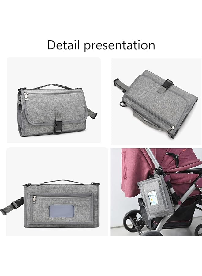 إيروريكس وسادة تغيير الحفاضات المحمولة القابلة للطي، حصيرة تغيير حفاضات الأطفال المقاومة للماء، وسادة تغيير حفاضات السفر مع - Image 5