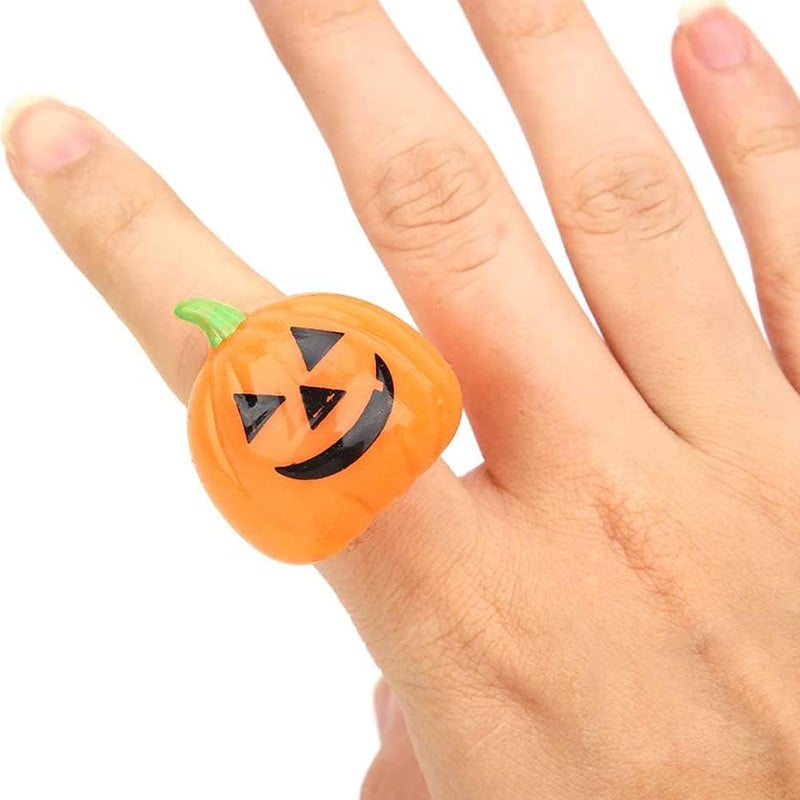 klarako 5 Pieces Halloween LED Flash Finger Rings TPR Rubber Lightklarako up Rings for Halloween Party Decoration Party Favors - Image 3