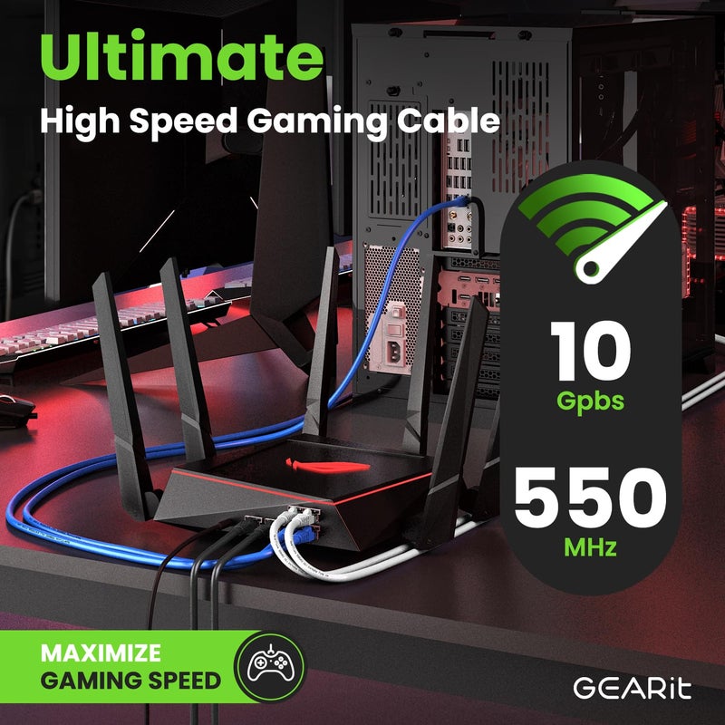 GEARit Cat 6 Ethernet Cable Pack â€“ 10-Pack 10 ft Cat6 Ethernet Patch Cables | RJ45 Network Patch Cable, 10 Gbps Snagless Gold-Plated Connectors â€“ Ethernet Cable Cat 6 for PC, TV, Router â€“ Black - Image 5