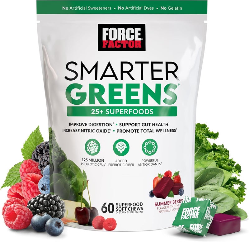 Force Factor Smarter Greens Superfood Chews for Adults
