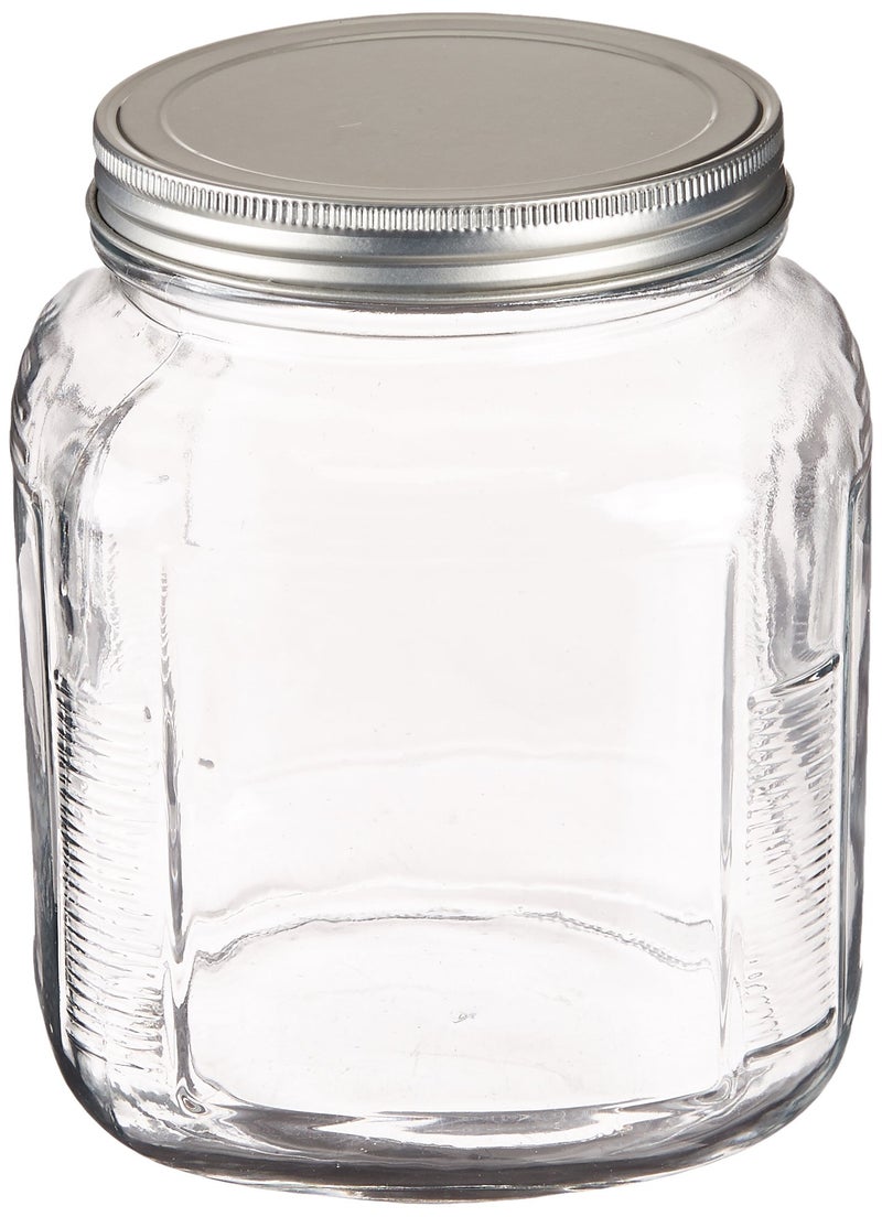 Anchor Hocking 2Quart Cracker Jar with Brushed Aluminum Lid Set of 4