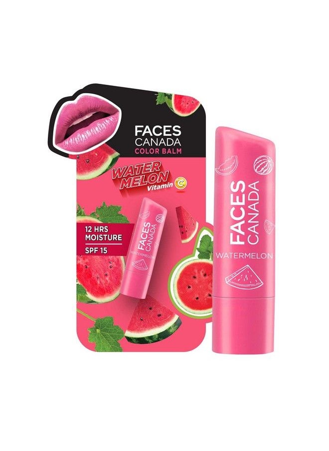 Faces - Canada Color Lip Balm Watermelon 02 4.5G ; Pink Tint ; 12Hr Moisture ; Spf 15 ; Shea Butter Vitamin C & E Enriched ; Hydrating & Nourishing For Dry Chapped Lips ; Softens Lips - Image 1