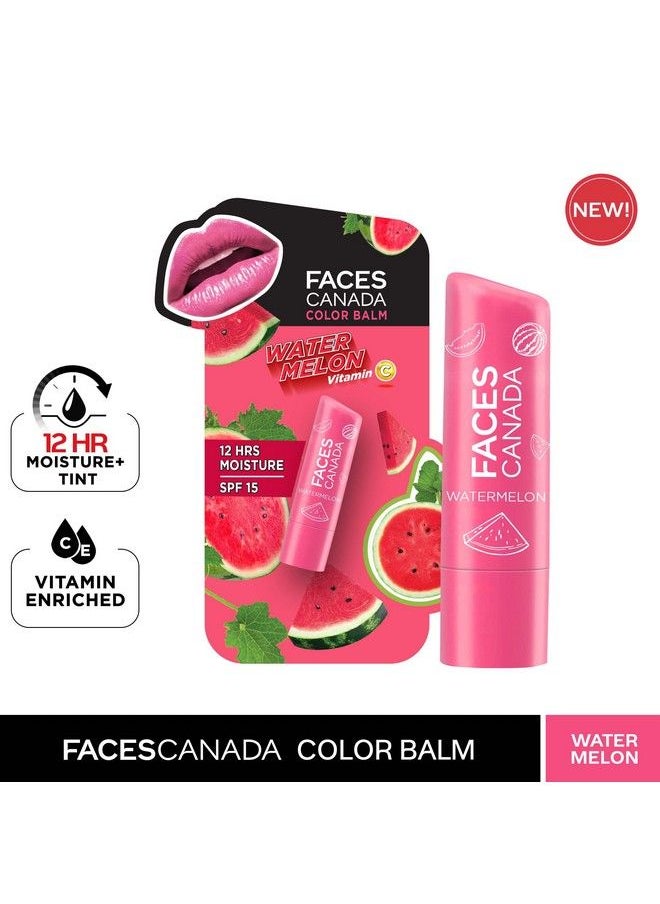 Faces - Canada Color Lip Balm Watermelon 02 4.5G ; Pink Tint ; 12Hr Moisture ; Spf 15 ; Shea Butter Vitamin C & E Enriched ; Hydrating & Nourishing For Dry Chapped Lips ; Softens Lips - Image 1