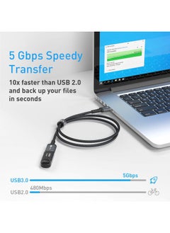 ITD ITANDA USB Extension Cable 6FT USB 3.0 Extension Cord A Male to A Female Nylon Braided Material for Playstation, Xbox, Keyboard, Mouse, USB Flash Drive, Printer, Camera and More (6FT, Grey)