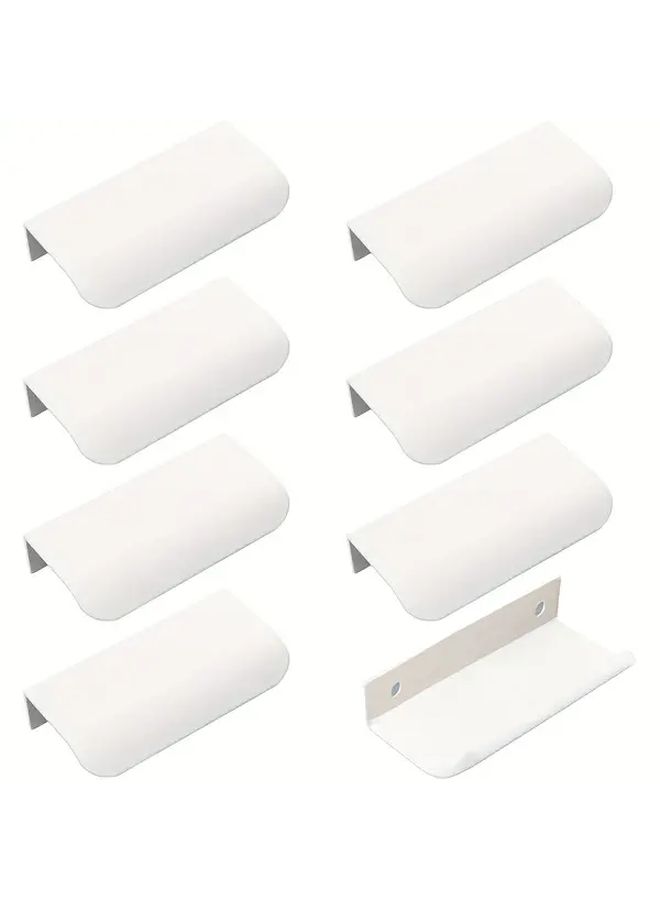 8Pcs Modern White Arch Metal Cabinet Drawer Pulls 3 15 Inches Easy Install - Image 1
