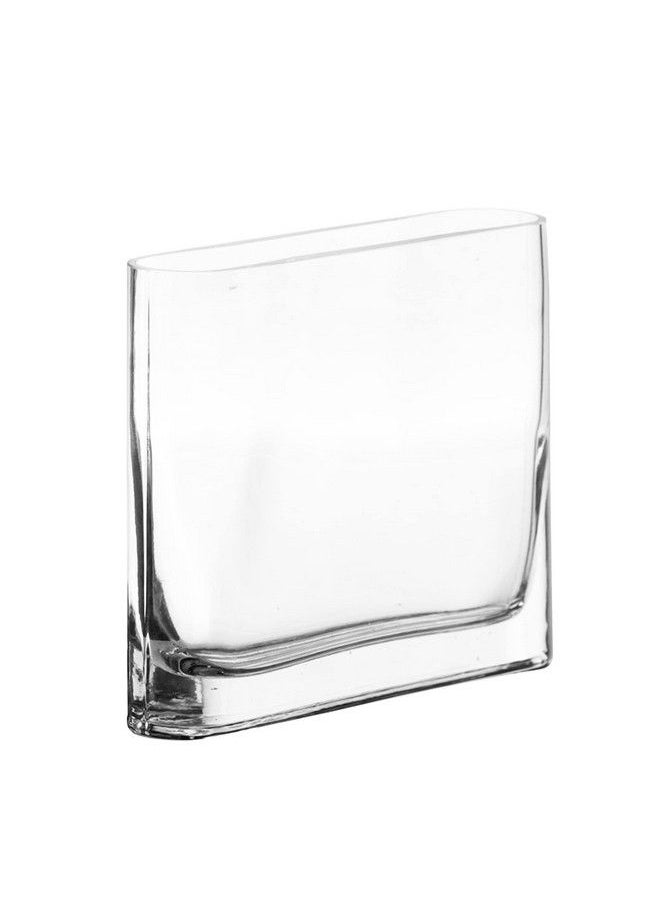 CYS EXCEL Glass Book Vase (H:6" Open:7"X2") ; Multiple Size Choices Round Edge Oval Flower Vase ; Rectangular Wedding Centerpiece Vases  - Image 2