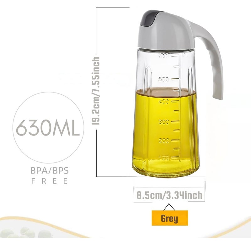 Baskety Olive Oil Dispenser Bottle Leakproof Glass Oil Container with Non-Slip Handle Automatic Cap and Stopper Auto Flip Oil Dispenser for Kitchen Cooking - Image 2