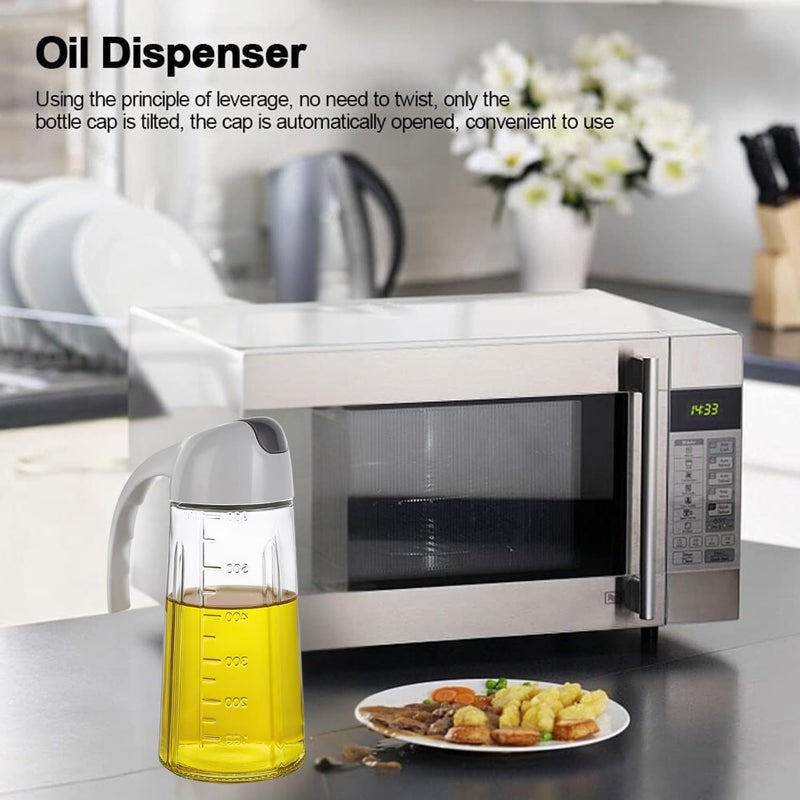 Baskety Olive Oil Dispenser Bottle Leakproof Glass Oil Container with Non-Slip Handle Automatic Cap and Stopper Auto Flip Oil Dispenser for Kitchen Cooking - Image 4
