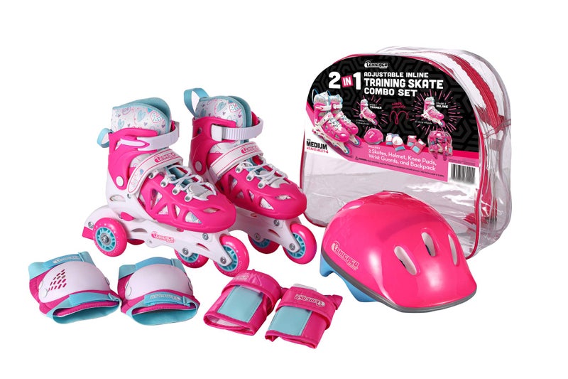 CHICAGO Skates Inline Training Skate Combo Set - Pink/Purple, Girls - Medium Sizes 1-4 - Image 1