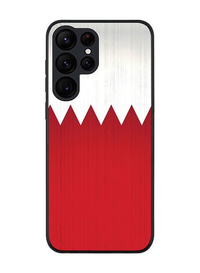 Stylizedd Rugged Black edge case for Samsung Galaxy S22 Ultra 5G Slim fit Soft Case Flexible Rubber Edges Anti Drop TPU Gel Thin Cover - Flag Of Bahrain - Image 1