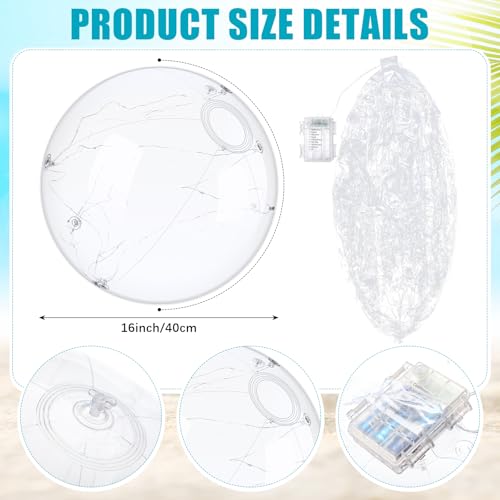 Vertintong 2 Pcs 157 Inch Garden Lighted Inflatable Ball Outdoor Decoration LED Light Battery Operated Blow up Inflatable Balls for Summer Garden Yard Outdoor Not Waterproof Do Not Use in Water - Image 3