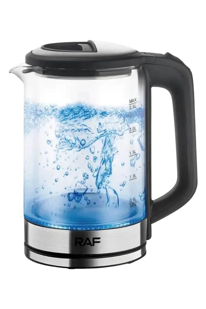 آر إيه أف غلاية كهربائية زجاجية/اضاءه LED/غليان سريع/1.8 لتر/1350 واط - Image 1