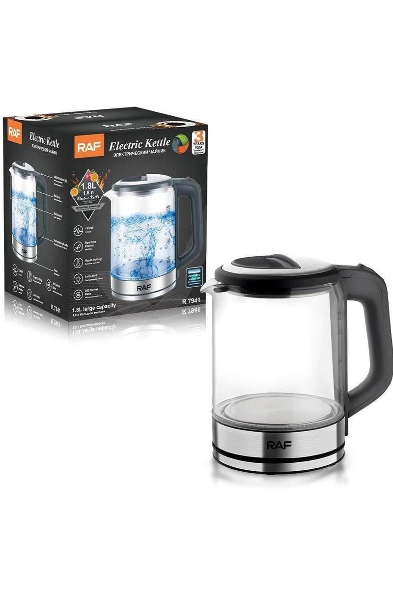 آر إيه أف غلاية كهربائية زجاجية/اضاءه LED/غليان سريع/1.8 لتر/1350 واط - Image 5