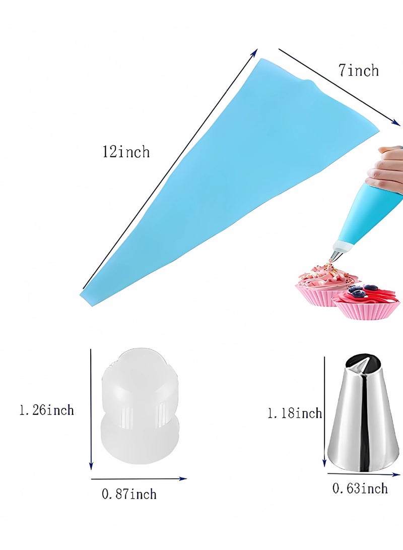 general 14-piece stainless steel cake mold piping tips piping bags baking tool set for easily creating exquisite shapes - Image 2