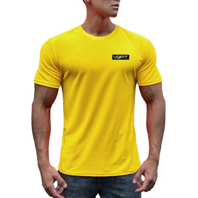 Sports fitness clothes men''s short-sleeved T-shirt basketball running quick-drying mesh breathable stretch Bodybuilding Muscle fashion brand - Image 4