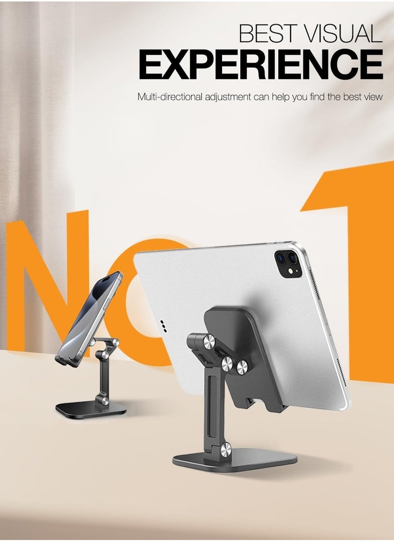 MIRFA Foldable Phone Stand With Adjustable Height and Angle for Desk (Black)  - Image 2