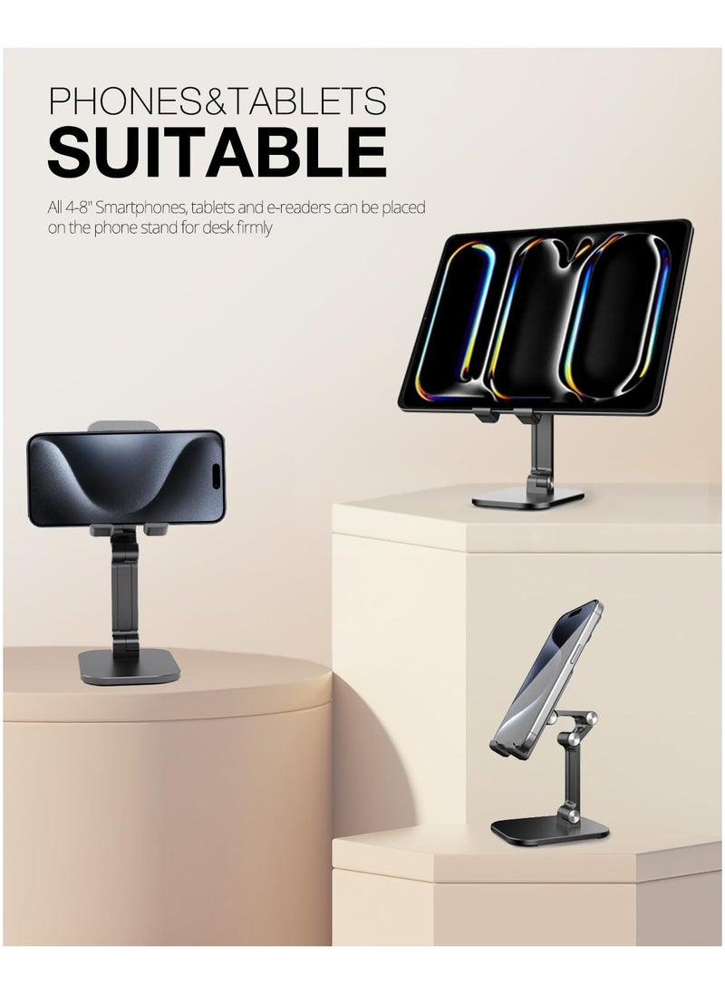 MIRFA Foldable Phone Stand With Adjustable Height and Angle for Desk (Black)  - Image 3