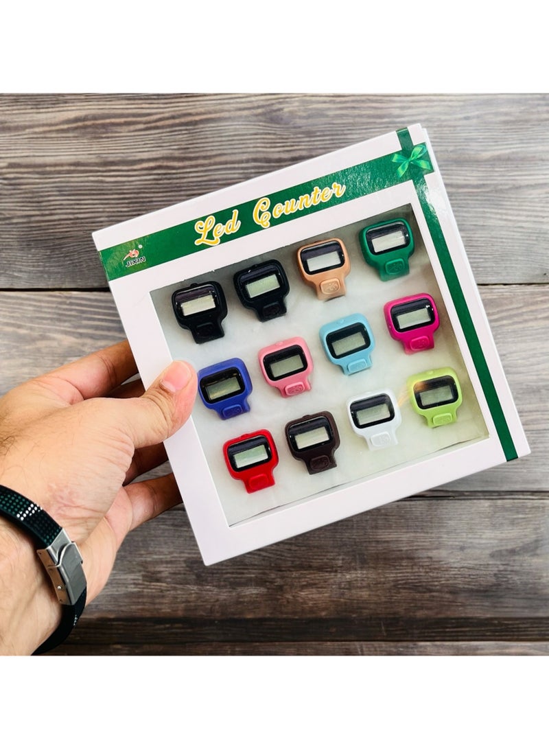 MARIO DRAFTS Digital Tasbeeh 12 pcs Tally Counter Mini Digital Finger Counter Clicker Counter Electronic Hand Tasbih Counter, - Image 1