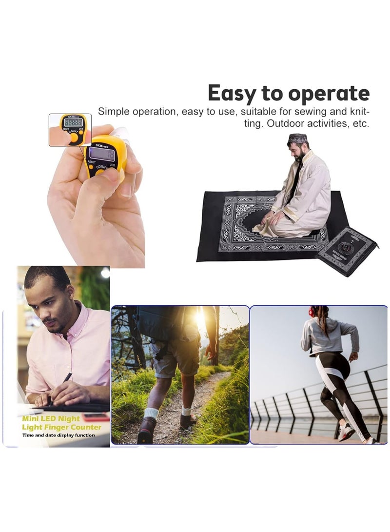 MARIO DRAFTS Digital Tasbeeh 12 pcs Tally Counter Mini Digital Finger Counter Clicker Counter Electronic Hand Tasbih Counter, - Image 5