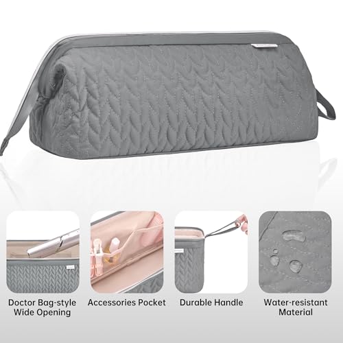 KarSyon Shark Flex Style Case for Dyson Airwrap Hair Dryer Brush Revlon Hair Tools Travel Bag Carrying Case Flat Curling Iron Organizer (Grey) - Image 5