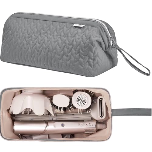 KarSyon Shark Flex Style Case for Dyson Airwrap Hair Dryer Brush Revlon Hair Tools Travel Bag Carrying Case Flat Curling Iron Organizer (Grey) - Image 2