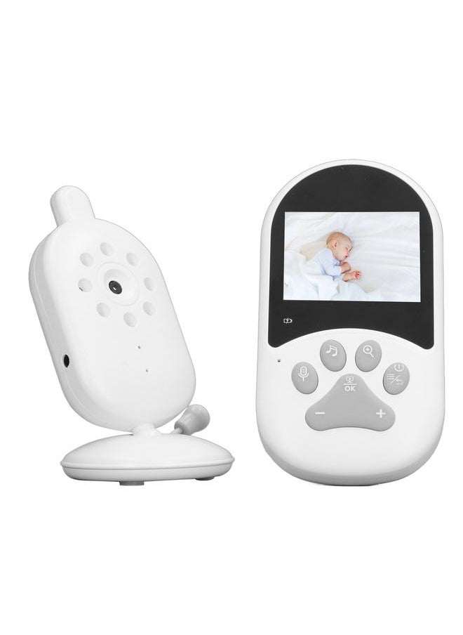 Baby Monitor 2.4in Screen Night Visible 60 Degrees Angle 2.4GHz Connection Baby Video Monitor 100‑240V EU Plug