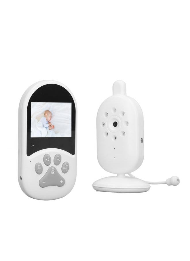 Baby Monitor 2.4in Screen Night Visible 60 Degrees Angle 2.4GHz Connection Baby Video Monitor 100‑240V EU Plug