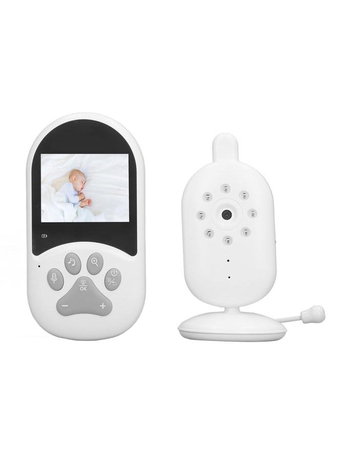 Baby Monitor 2.4in Screen Night Visible 60 Degrees Angle 2.4GHz Connection Baby Video Monitor 100‑240V EU Plug