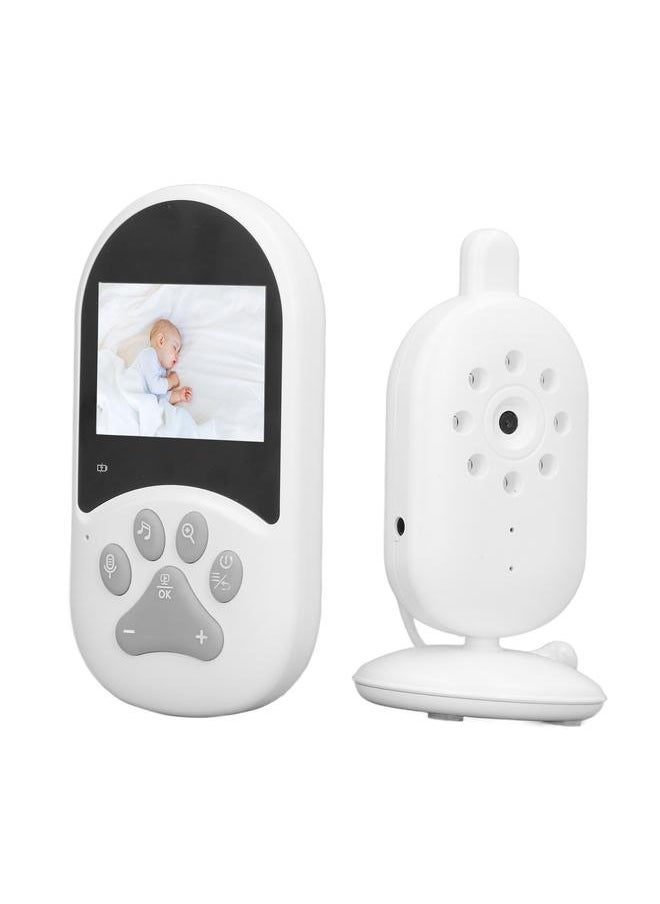 Baby Monitor 2.4in Screen Night Visible 60 Degrees Angle 2.4GHz Connection Baby Video Monitor 100‑240V EU Plug