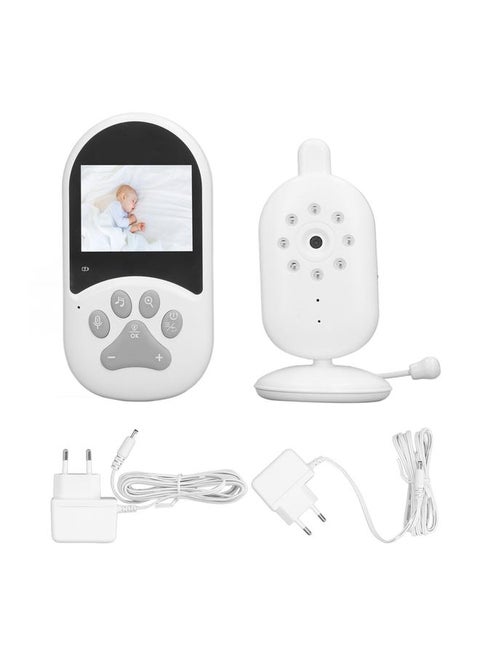 Baby Monitor 2.4in Screen Night Visible 60 Degrees Angle 2.4GHz Connection Baby Video Monitor 100‑240V EU Plug