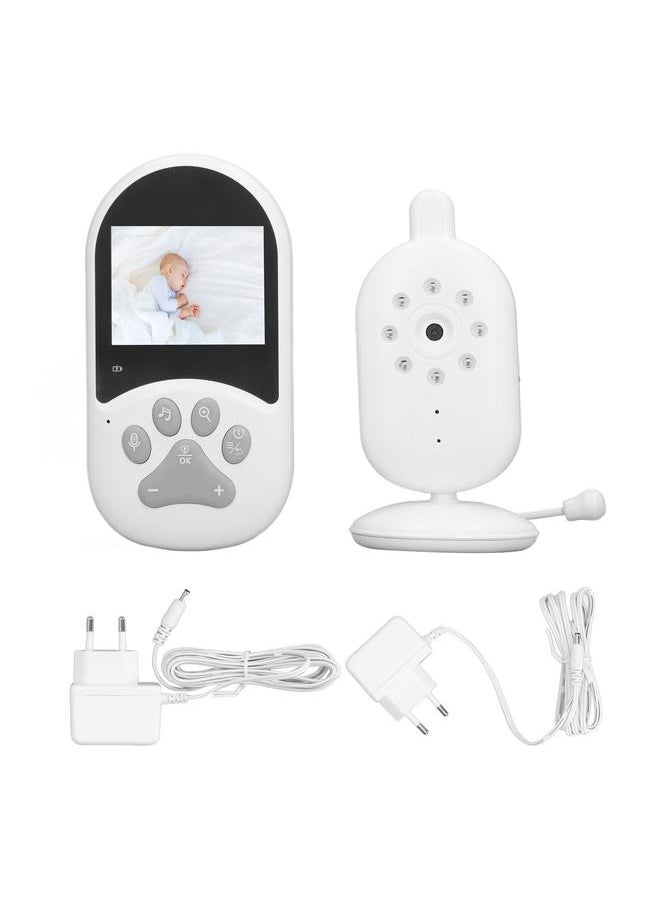 Baby Monitor 2.4in Screen Night Visible 60 Degrees Angle 2.4GHz Connection Baby Video Monitor 100‑240V EU Plug