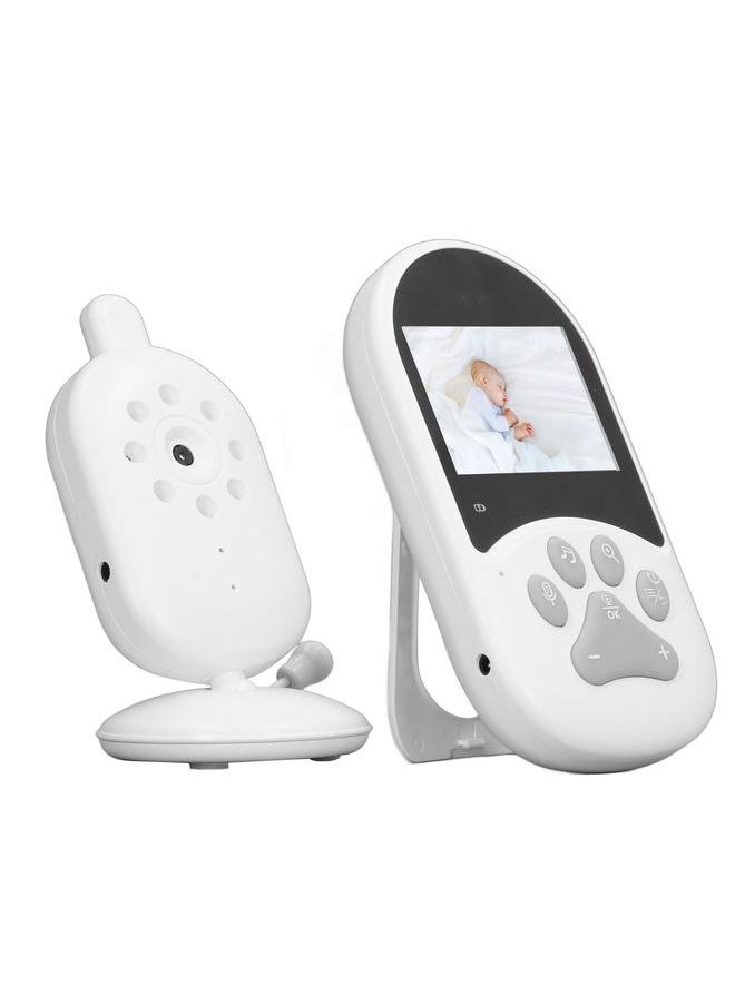 Baby Monitor 2.4in Screen Night Visible 60 Degrees Angle 2.4GHz Connection Baby Video Monitor 100‑240V EU Plug