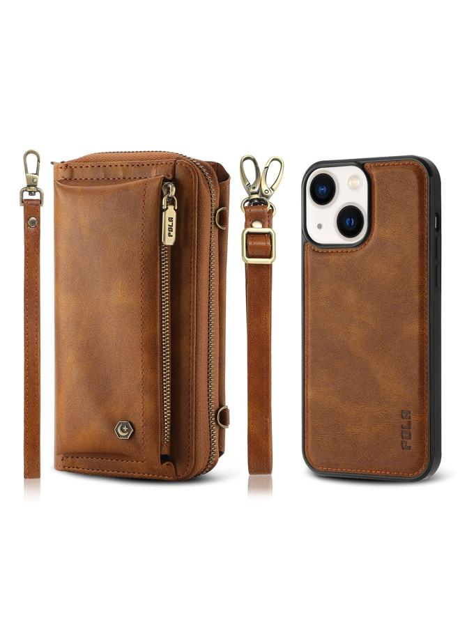 S-TOP Case For iPhone 13 Crossbody Multi-functional Zipper Wallet Leather Phone Case - Image 1