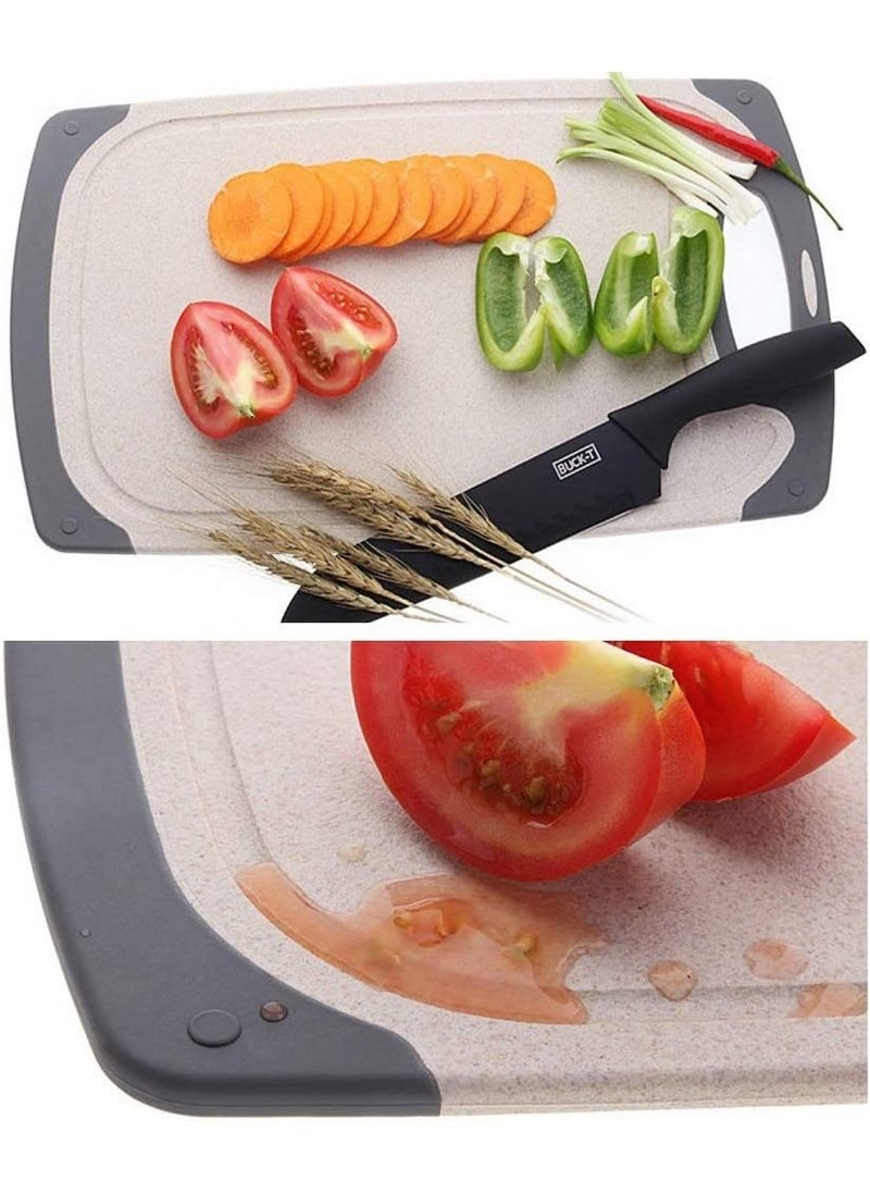 Arabest - Kitchen Cutting Boards, Non-Slip Eco Wheat Straw Cutting Board Set (3 Pieces), Dishwasher Safe (Light Brown) - Image 1