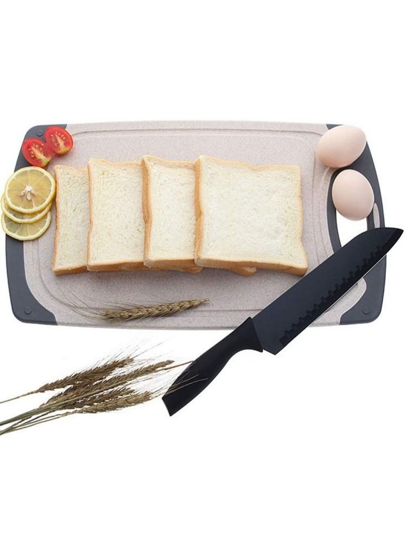 Arabest - Kitchen Cutting Boards, Non-Slip Eco Wheat Straw Cutting Board Set (3 Pieces), Dishwasher Safe (Light Brown) - Image 1