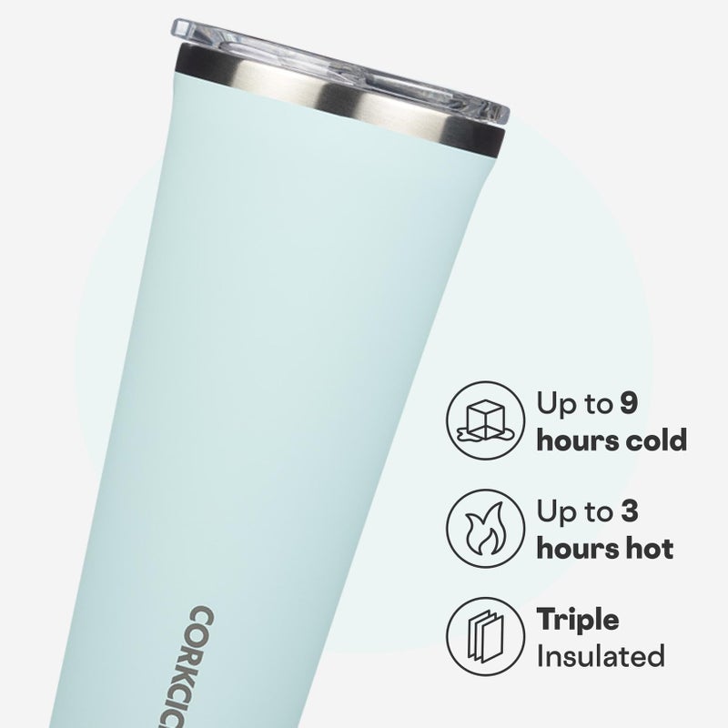 Corkcicle Classic Tumbler - Keeps Drinks Hot for 3 Hours - Triple-Insulated Stainless Steel - Cupholder Friendly - Holiday Mug Gift - Great for Gifting Warmth - 24 oz - Gloss Powder Blue - Image 3