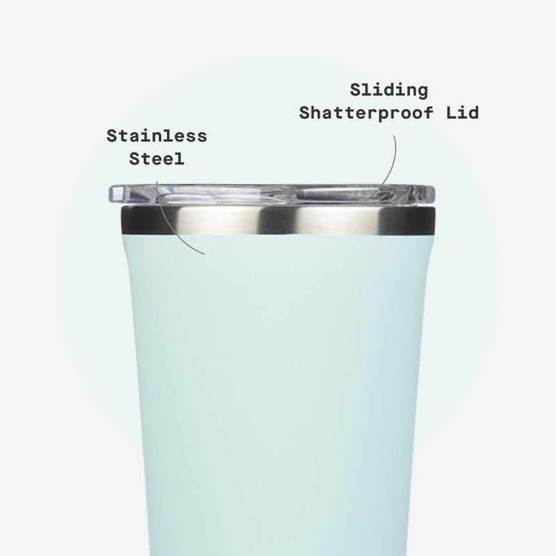 Corkcicle Classic Tumbler - Keeps Drinks Hot for 3 Hours - Triple-Insulated Stainless Steel - Cupholder Friendly - Holiday Mug Gift - Great for Gifting Warmth - 24 oz - Gloss Powder Blue - Image 5