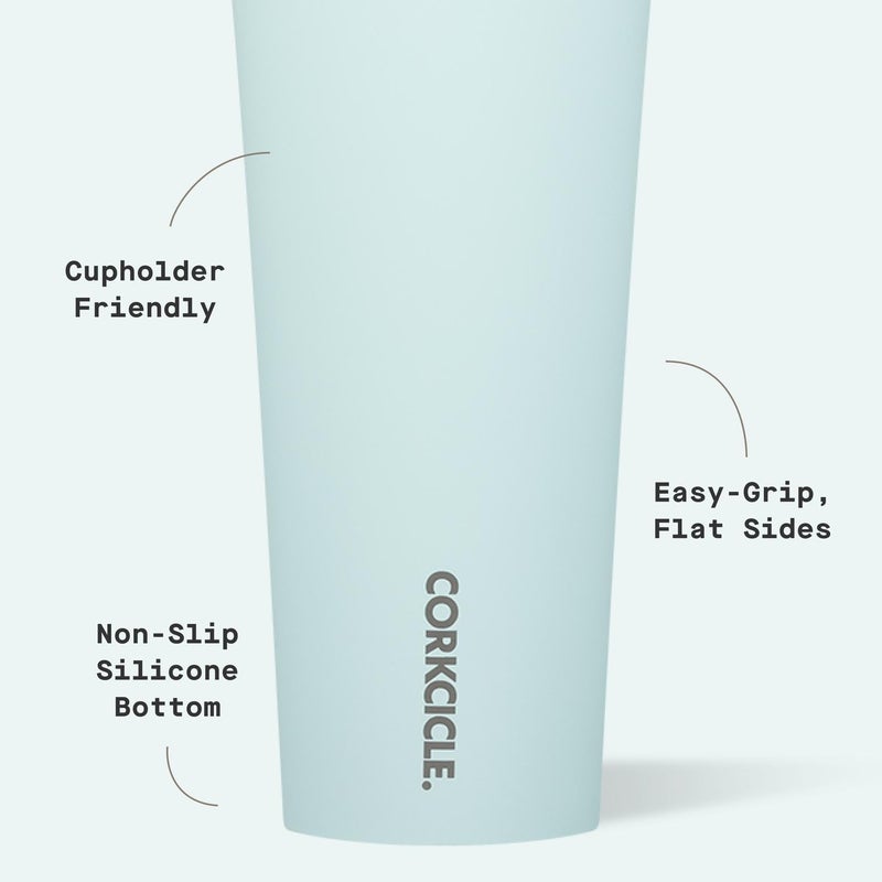 Corkcicle Classic Tumbler - Keeps Drinks Hot for 3 Hours - Triple-Insulated Stainless Steel - Cupholder Friendly - Holiday Mug Gift - Great for Gifting Warmth - 24 oz - Gloss Powder Blue - Image 4
